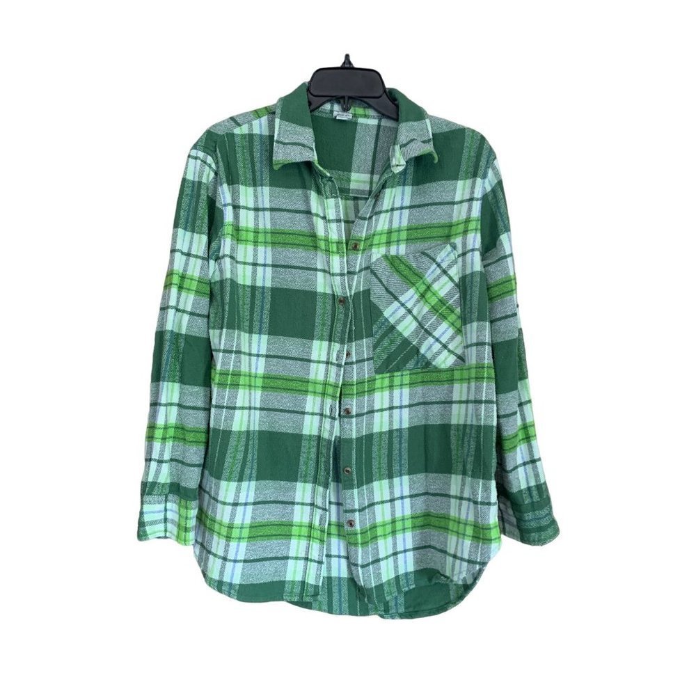 Aerie Green Plaid Button Down Shirt